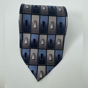 Haggar Modern Blue and Gray Patterned Tie